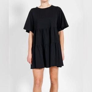 Tiered Shirtdress Size Small Brunette The Label